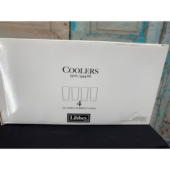 Libby "Snow" 15 Oz Coolers 4pc set Red Snowflakes - Picture 6 of 7